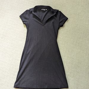 Simple black polo dress